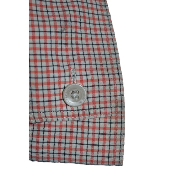 Simms Mens Long Sleeve Fishing Lightweight Casual Shirt Orange Plaid Small - Picture 10 of 11